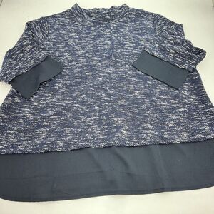 Ulla Popken Blue Marled Blouse Size 20/22